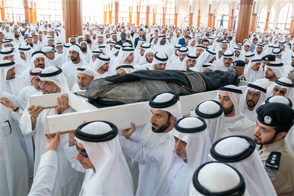 Sharjah Ruler performs funeral prayer on body of Khalid Al Qasimi