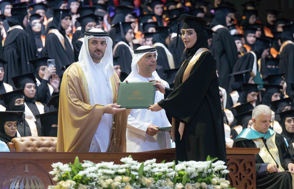 Sultan bin Ahmed attends UOS Fall 2024 Female Graduation Ceremony