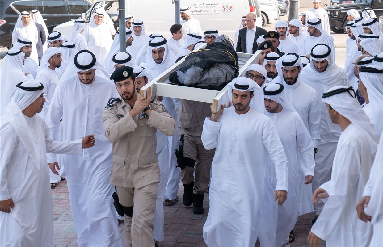 Sharjah Ruler performs funeral prayer on body of Khalid Al Qasimi