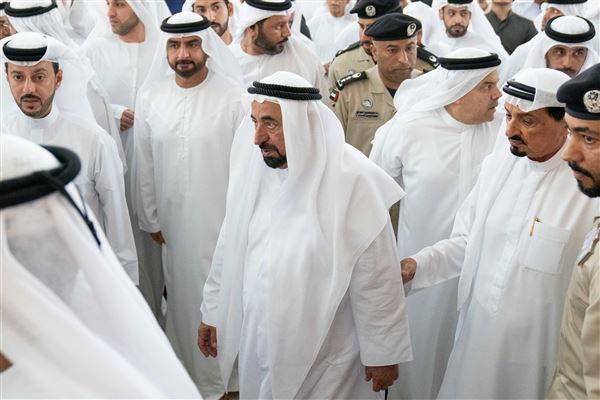 Sharjah Ruler performs funeral prayer on body of Khalid Al Qasimi