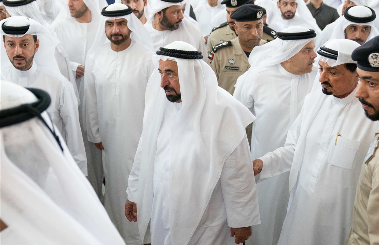 Sharjah Ruler performs funeral prayer on body of Khalid Al Qasimi