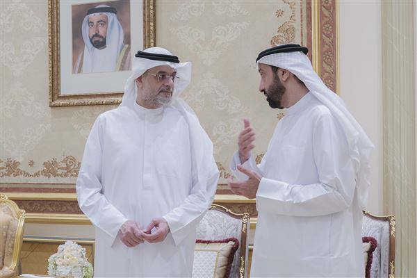حاكم الشارقة يستقبل المهنئين بشهر رمضان المبارك في قصر البديع